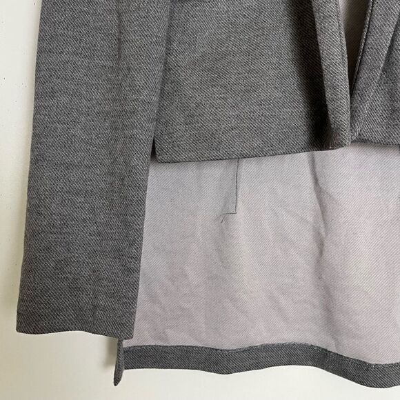 W118 by Walter Baker Jacket Open Front Blazer Collared High Low Hem Gray Small - Picture 3 of 8